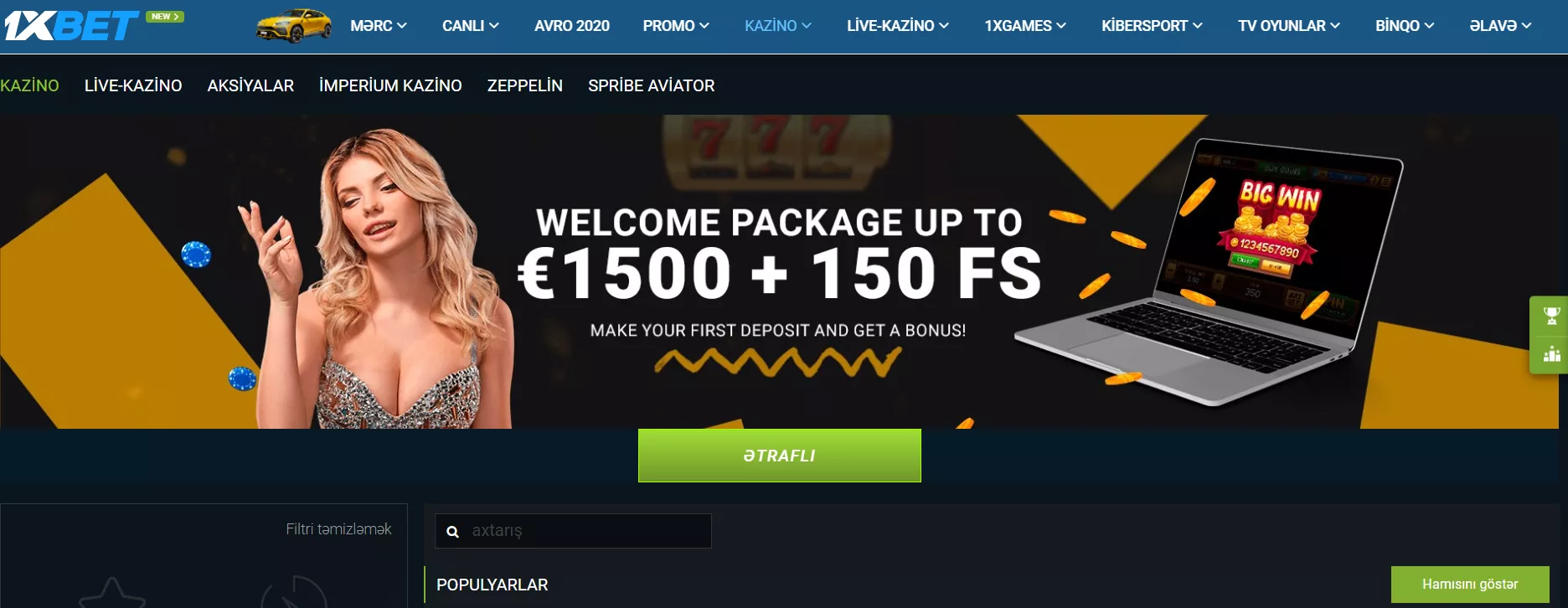1xBet kazino Azeybarcan