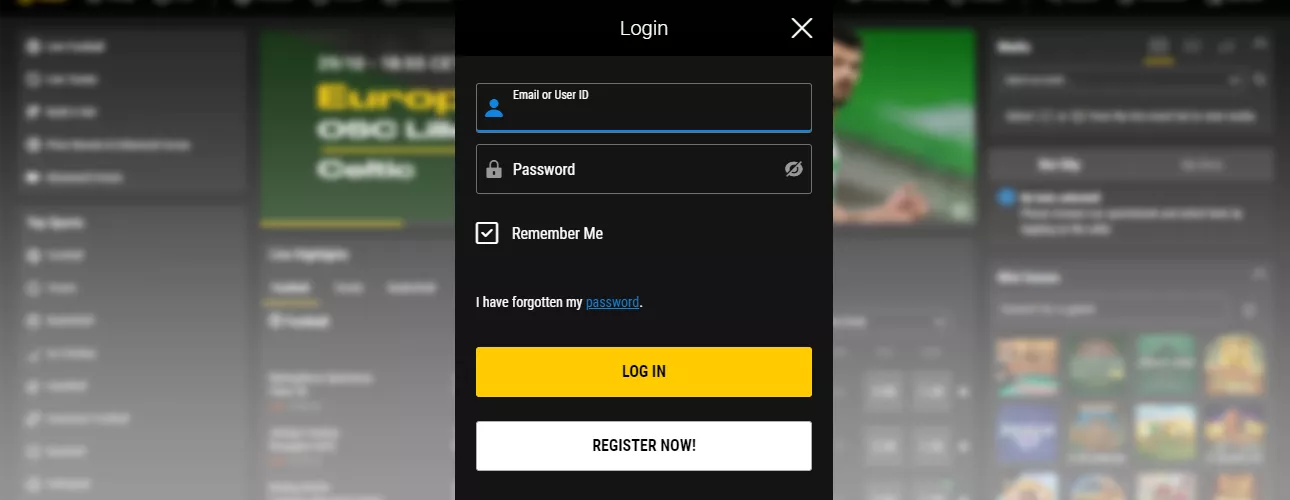 BK Bwin-in şəxsi hesabına daxil olun