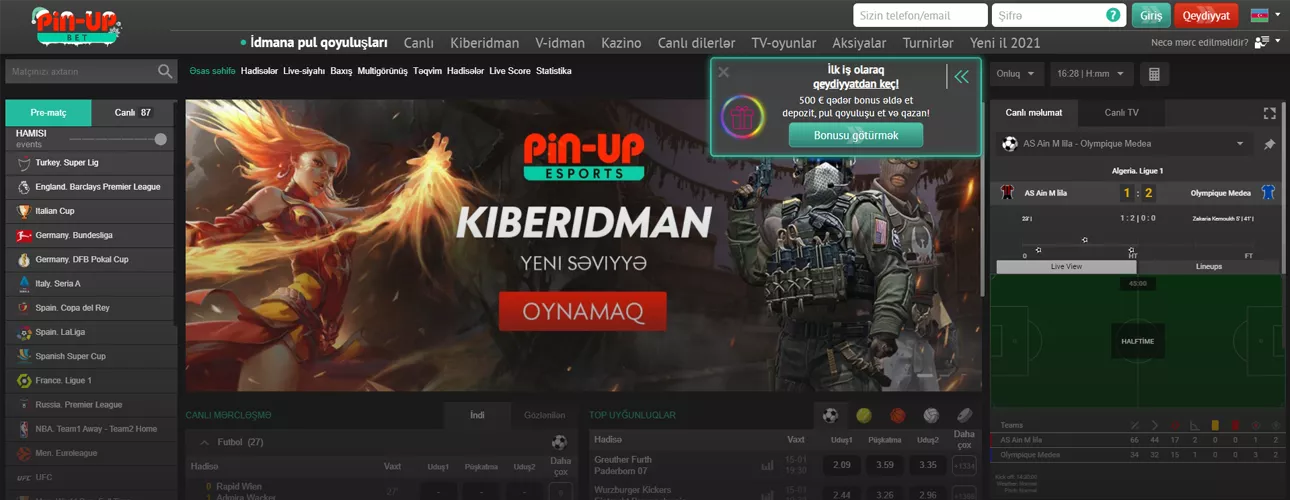 Bukmeyker şirkəti Pin Up