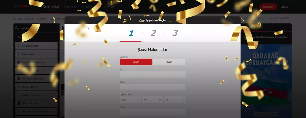 Регистрация на сайте БК Topaz