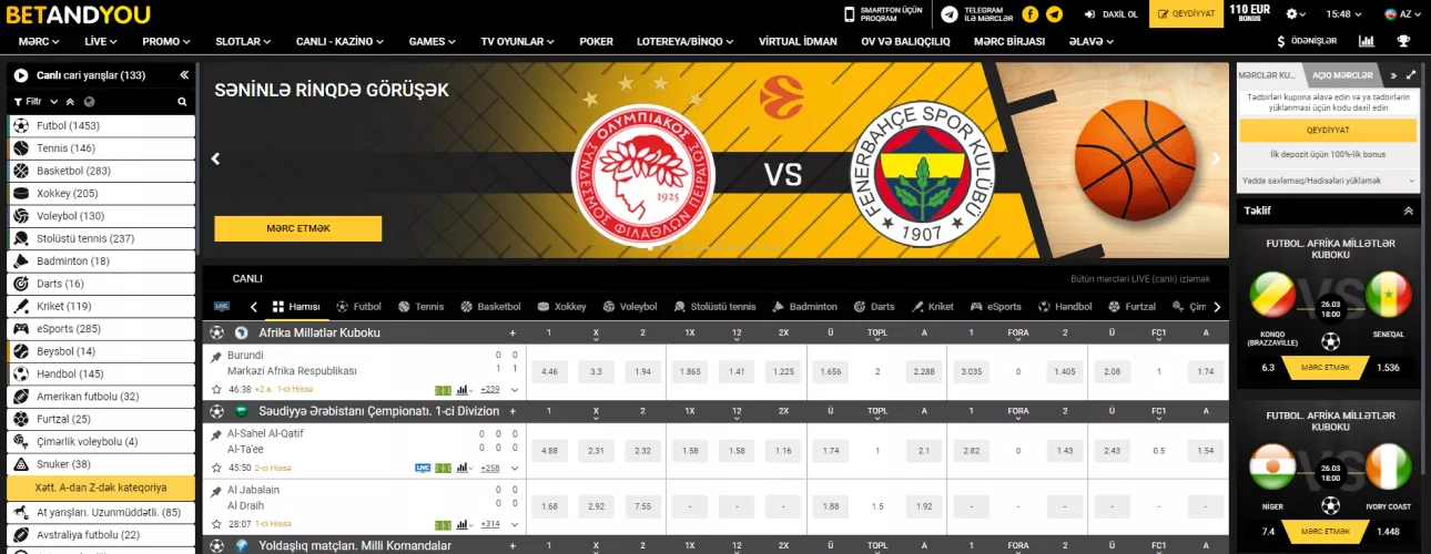 BetandYou Azərbaycan bukmeker kontorunun rəsmi saytı