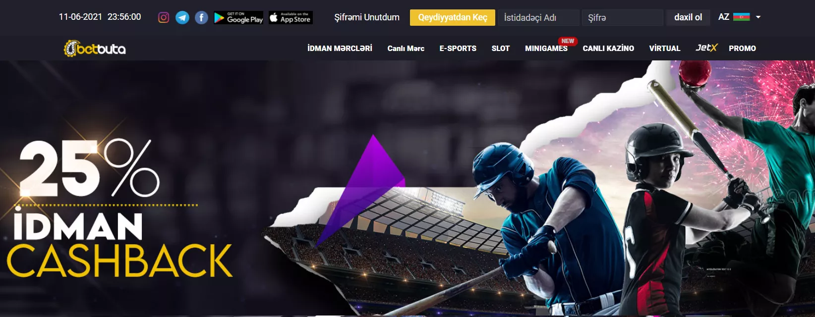 Betbuta Azeybarcan kazinonun rəsmi saytı.