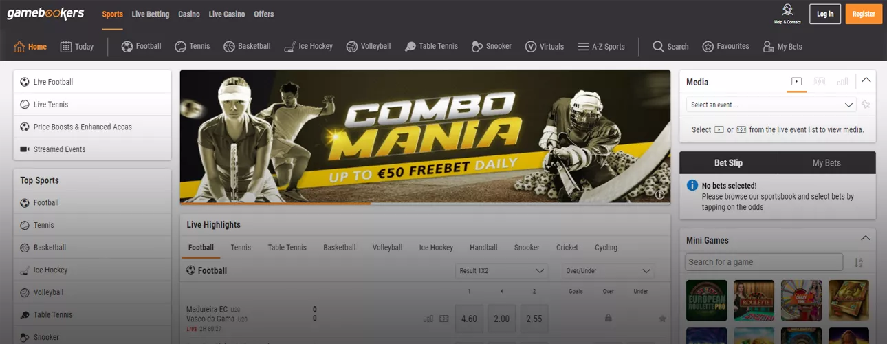 Сайт БК Gamebookers