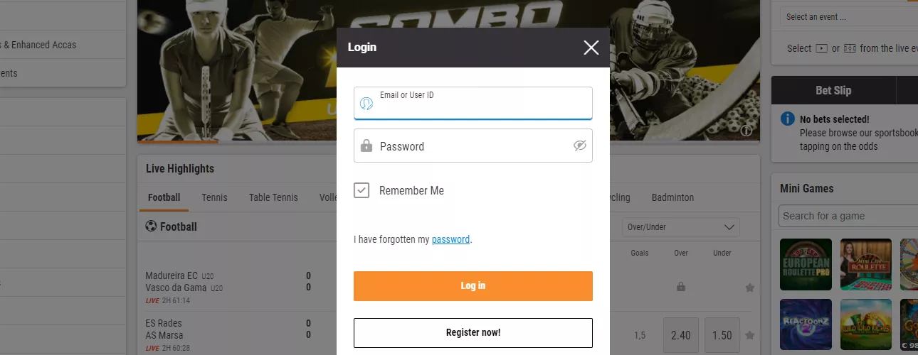 Личный кабинет БК Gamebookers