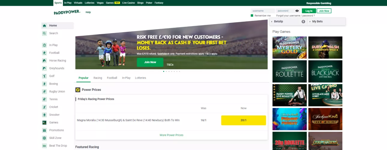 Paddy Power Azərbaycan bukmeker kontorunun rəsmi saytı