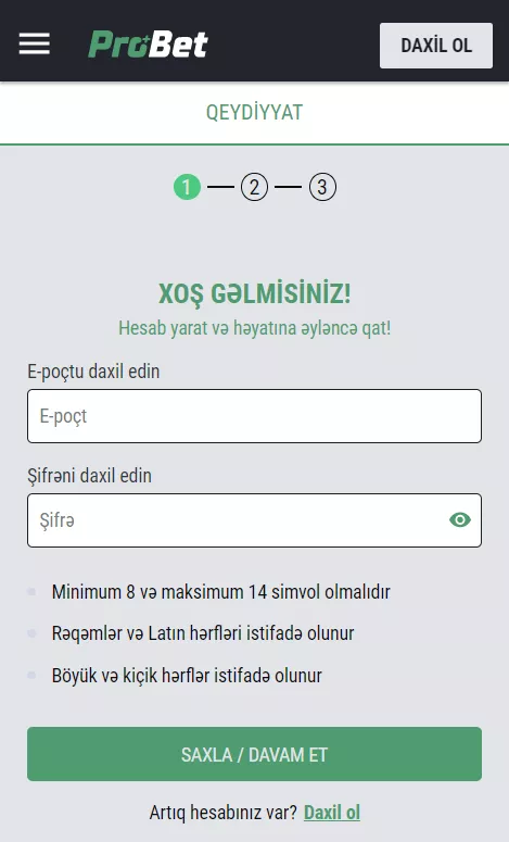 Probet bukmeker kontorunda qeydiyyat Probet qeydiyyat